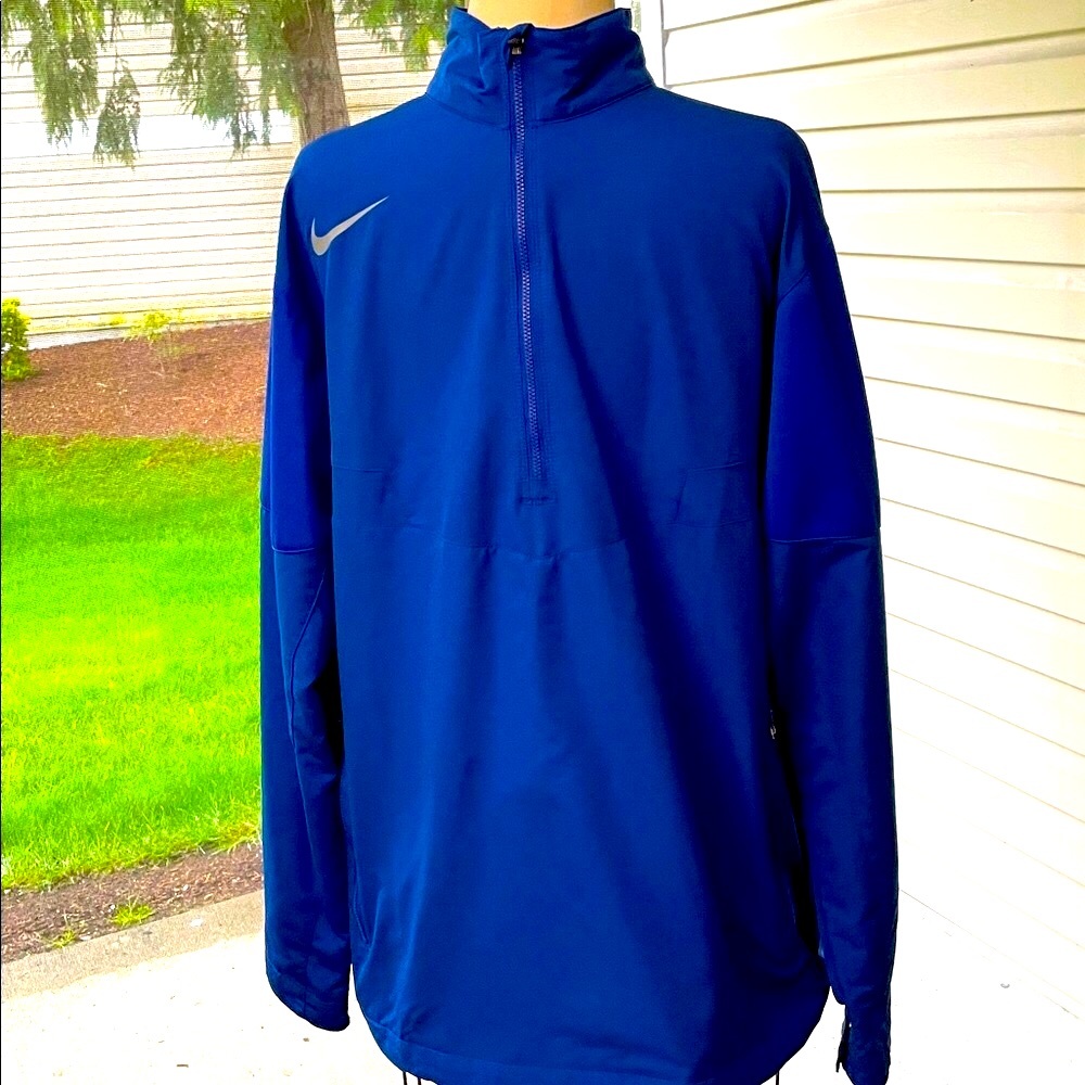 Men’s EUC NIKEGOLF Royal Blue Quarter-Zip Zippered Pullover Sz L Swoosh - Picture 2 of 10